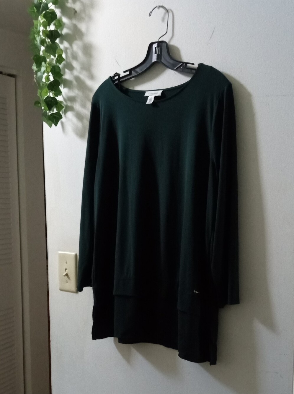 Calvin Klein Dark Green Long Sleeve Tunic Top